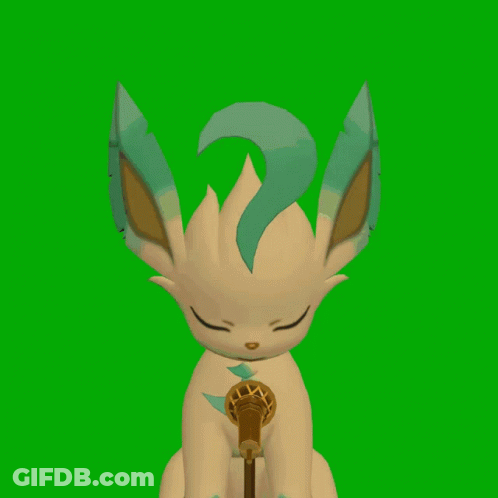 A Cartoon Cat With A Microphone In Its Mouth Against A Green Background GIF