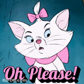 A Cartoon Cat With A Pink Bow On Her Head Says " Oh Please " GIF