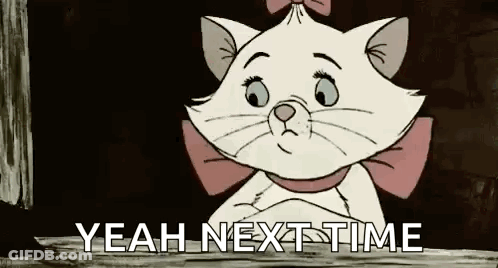 A Cartoon Cat With A Pink Bow On Its Head Is Sitting On A Wooden Plank . GIF