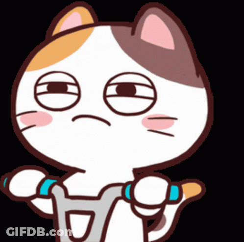 A Cartoon Cat With A Sad Face Is Holding A Baby Stroller GIF