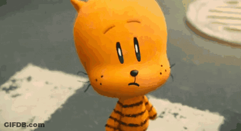A Cartoon Cat With A Sad Look On His Face Is Crossing The Street GIF