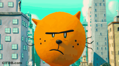 A Cartoon Cat With A Serious Look On His Face GIF