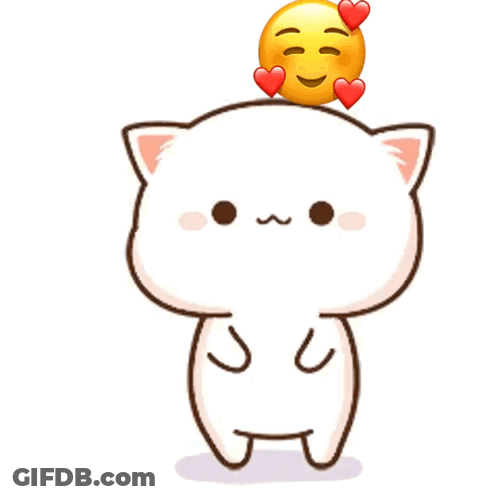 A Cartoon Cat With A Smiley Face On Its Head That Says Yes Sir . GIF