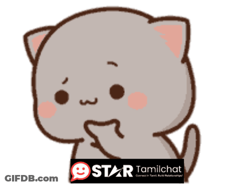 A Cartoon Cat With A Star Tamilchat Logo GIF