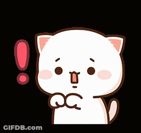 A Cartoon Cat With A Surprised Look On Its Face Is Holding A Fish In Its Mouth . GIF