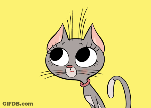 A Cartoon Cat With A Surprised Look On Its Face Says No GIF
