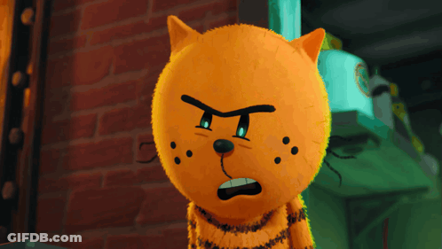 A Cartoon Cat With A Very Angry Face GIF