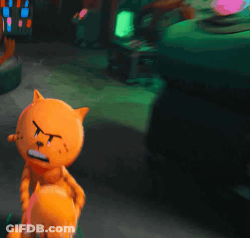 A Cartoon Cat With A Very Angry Look On Its Face GIF