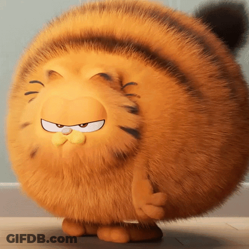 A Cartoon Cat With A Yellow Bow Tie Is Standing On The Floor GIF