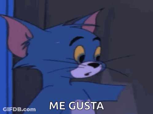 A Cartoon Cat With An Angry Look On His Face And The Words Me Gusta Below Him GIF