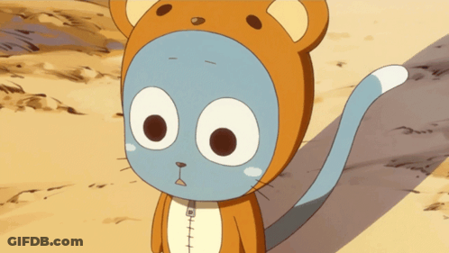 Cartoon Cat With Blue Eyes And Stitched Chest GIF