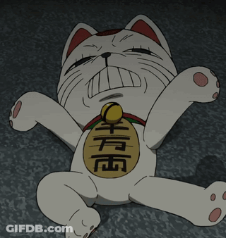 A Cartoon Cat With Chinese Characters On Its Chest GIF