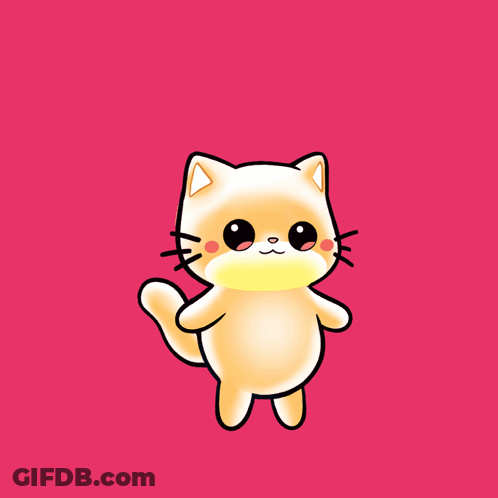 A Cartoon Cat With Flames Behind It And The Words Yaaaas GIF