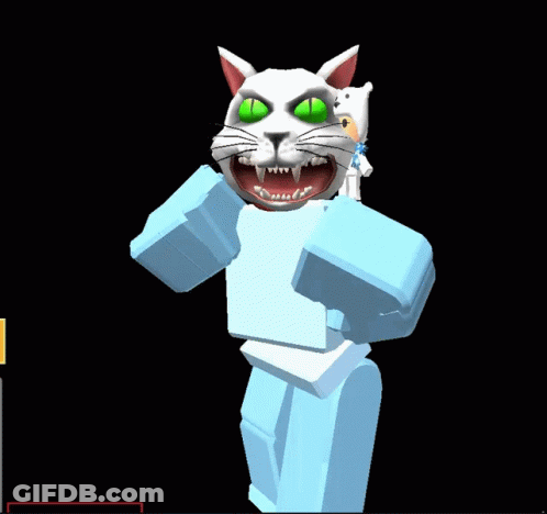A Cartoon Cat With Green Eyes Is Holding A Polar Bear GIF
