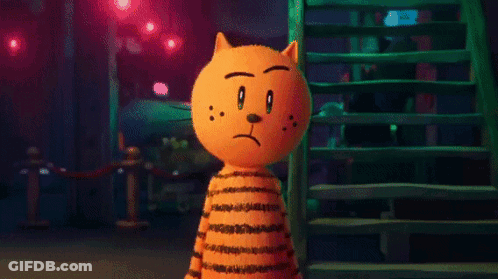 A Cartoon Cat With Huge Claws Is Standing In Front Of A Fire . GIF