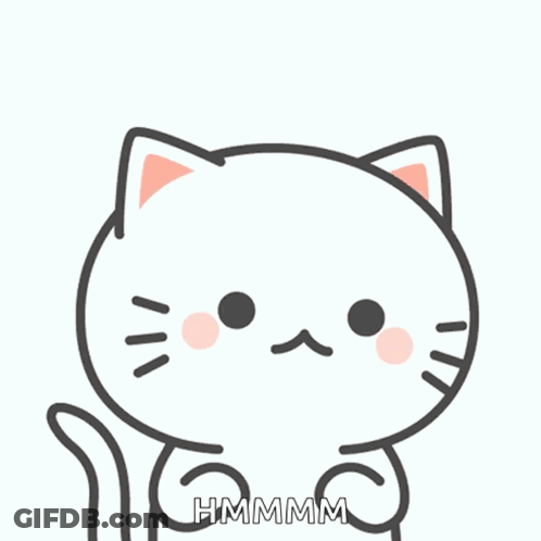 A Cartoon Cat With Question Marks On Its Head And The Word Hmmmm Below It GIF