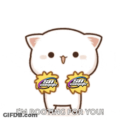 Cartoon Cat With I'M Rooting For You Text GIF
