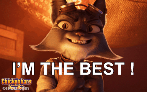 A Cartoon Cat With The Words I 'M The Best GIF