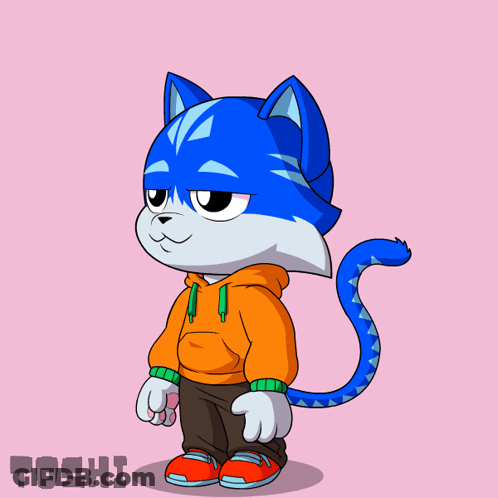 A Cartoon Cat With The Words Nobody Cares Behind It GIF