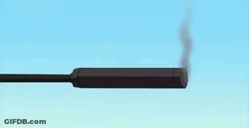 A Cartoon Character Aiming A Sniper Rifle With A Scope GIF