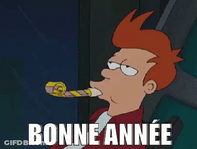 Cartoon Character Blowing Party Horn Bonne Annee GIF