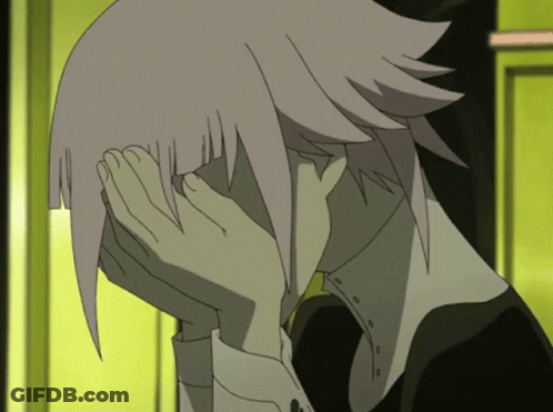 A Cartoon Character Covering Her Face With Her Hand GIF
