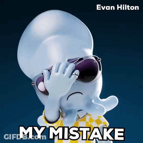Cartoon Covering Face Saying My Mistake GIF