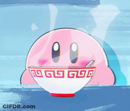 A Cartoon Character Eating A Bowl Of Ramen GIF