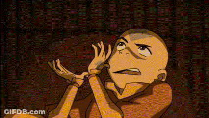 A Cartoon Character From Avatar The Last Airbender Is Making A Funny Face With His Hands . GIF