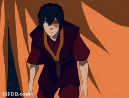 A Cartoon Character From Avatar The Last Airbender Is Standing In Front Of A Tree . GIF