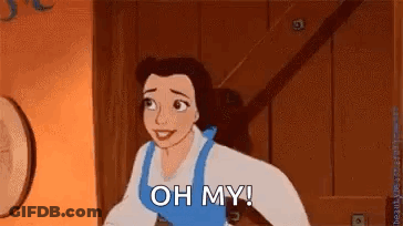 A Cartoon Character From Beauty And The Beast Is Smiling And Saying `` Oh My '' . GIF