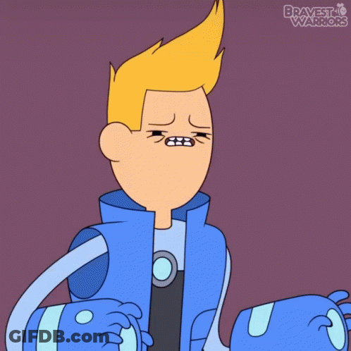 A Cartoon Character From Bravest Warriors Is Making A Face GIF