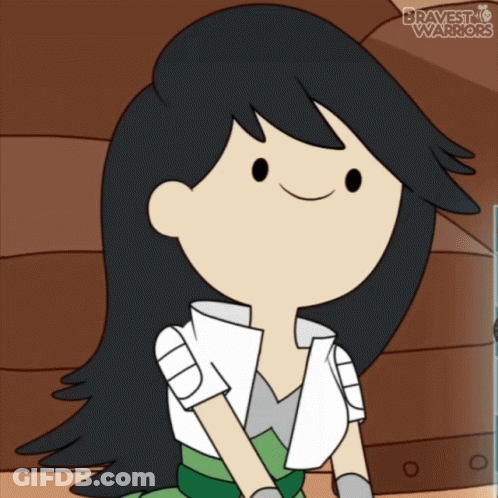 A Cartoon Character From Bravest Warriors Is Smiling And Wearing A White Jacket GIF