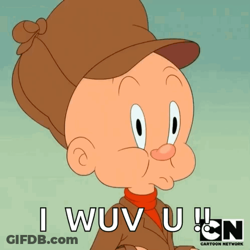 A Cartoon Character From Cartoon Network Says I Wouv U GIF