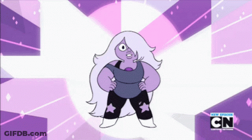 A Cartoon Character From Cn Is Standing In Front Of A Pink And Purple Background GIF