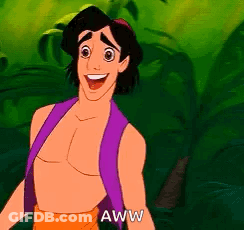 A Cartoon Character From Disney 'S Aladdin Is Smiling And Says Aww . GIF