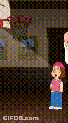 Family Guy Character Playing Basketball With Girl GIF