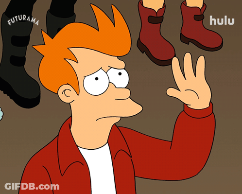 A Cartoon Character From Futurama Waving His Hand GIF