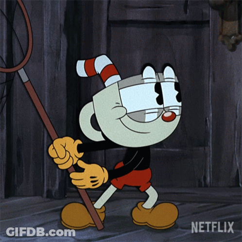A Cartoon Character From Netflix Is Holding A Fishing Rod GIF