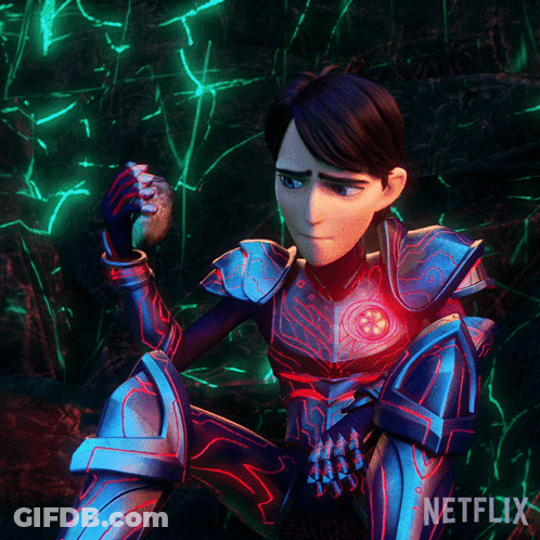A Cartoon Character From Netflix Is Sitting Down GIF