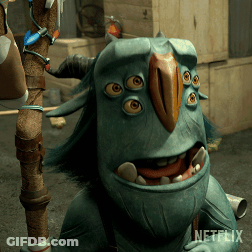 A Cartoon Character From Netflix Is Smiling GIF