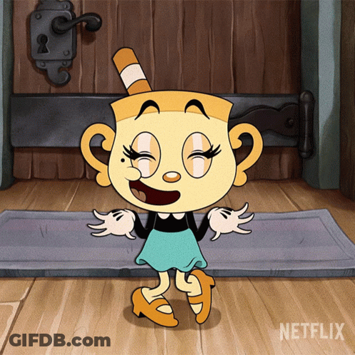 A Cartoon Character From Netflix Is Standing On A Rug GIF