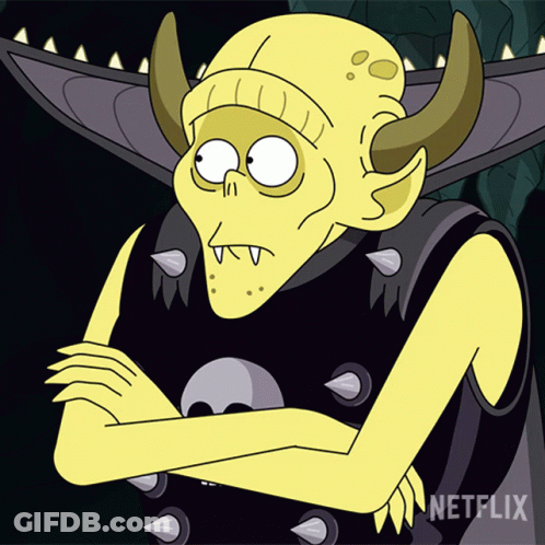 Netflix Cartoon Character With Skull Chest GIF