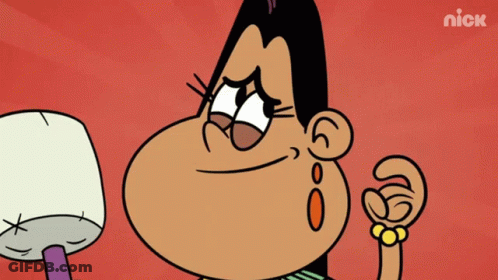 A Cartoon Character From Nick Shows A Woman Looking At Herself GIF