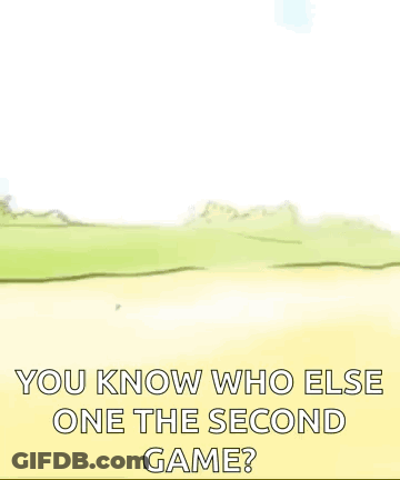 A Cartoon Character From Regular Show Is Standing In A Field . GIF