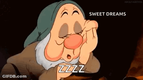 A Cartoon Character From Snow White And The Seven Dwarfs Is Sleeping . GIF