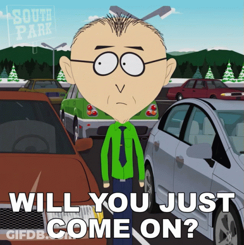 A Cartoon Character From South Park Asks If Someone Will Just Come On GIF