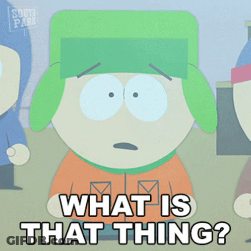 A Cartoon Character From South Park Is Asking What Is That Thing GIF