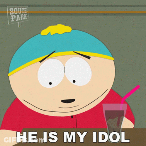 A Cartoon Character From South Park Is Drinking From A Glass With A Straw GIF
