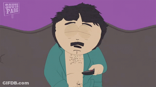 A Cartoon Character From South Park Is Holding A Remote GIF
